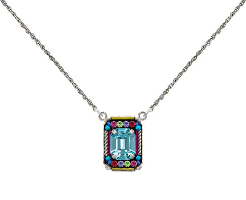 9090-MC Duchess Medium Pendant Necklace-Multicolor