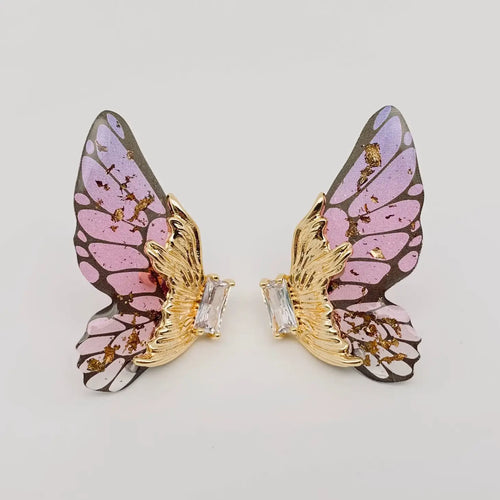 Gradient Butterfly Wing Stud Earrings