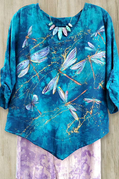 Dragonflies Hand-Painted Top