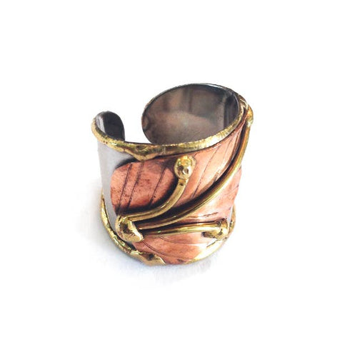 Mixed Metal Cuff Ring