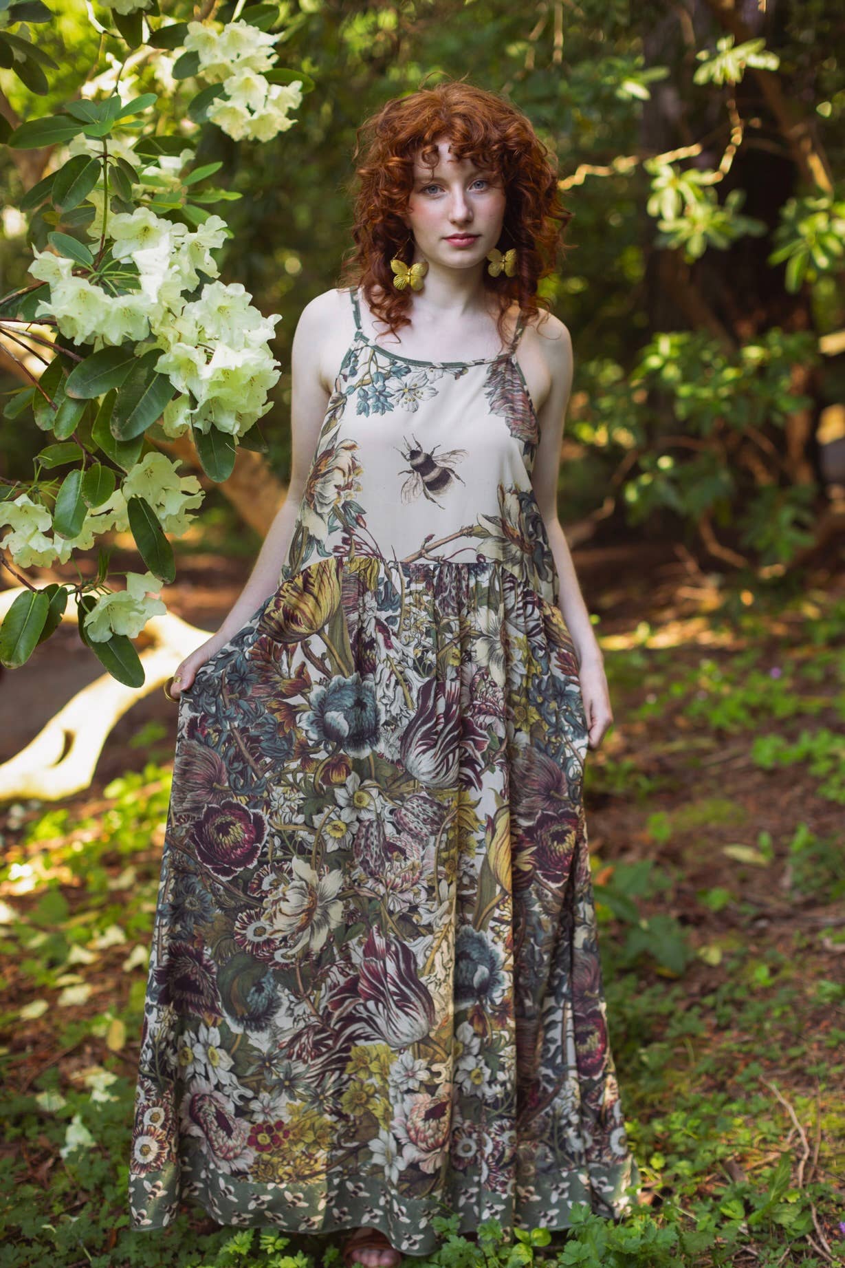 bohemian reversible dress Reversible Floral Block Printed Cotton V-Neck Maxi Wrap Dress 30" / Tall (5'7" and above)