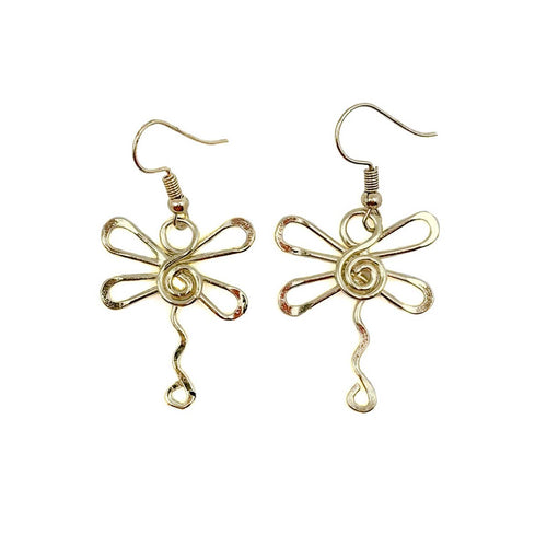 Gold Plated Earrings - Smaller Size Dragonfly