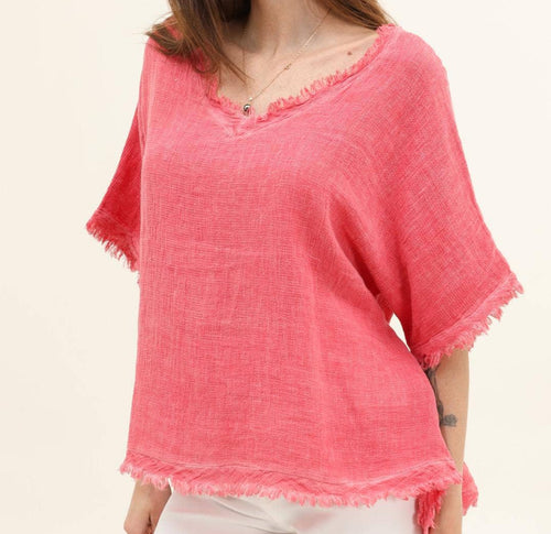 9828 Linen Cotton Blend Top