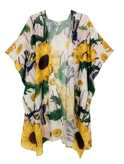 62747 Beige-Yellow Sunflower Kimono