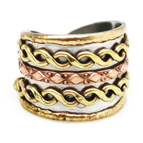Mixed Metal Cuff Ring 004