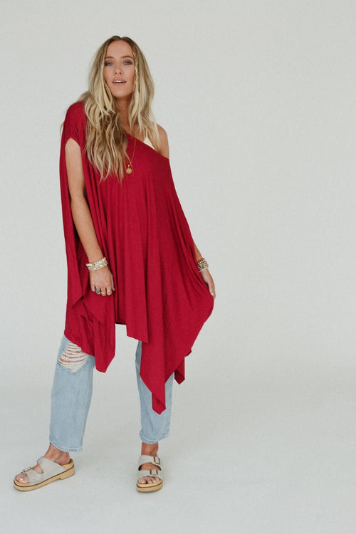 The Wren Tunic - Cranberry Red