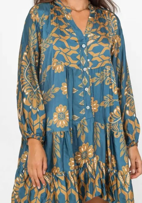 9802H Silk Viscose Printed Dress
