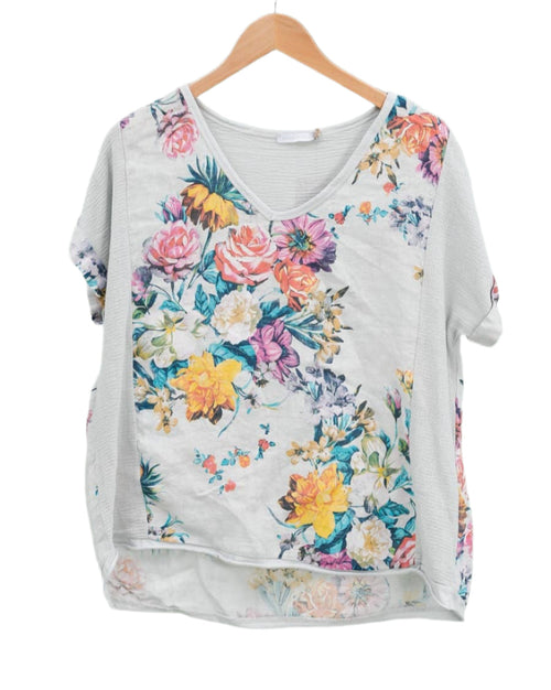 Floral Print Linen Blouse 6512