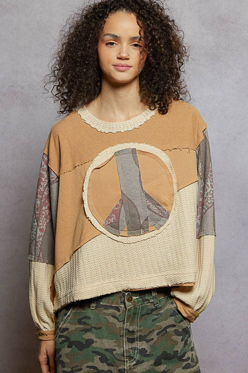Long Sleeve Peace Knit Top FKT1078