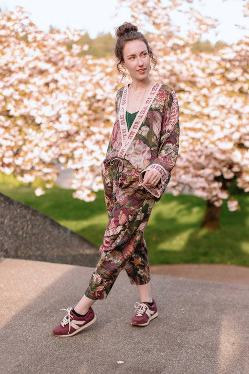 Make A Wish Linen Cropped Artist Pant w/ Wishbone, Dandelion