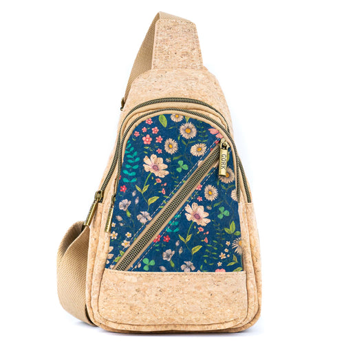Cork Sling Bag with Printed Front Panel -2369