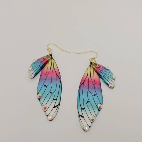Gradient Cicada Butterfly Wings Earrings 35150