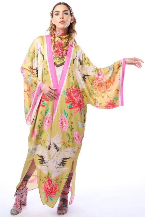 The Legend Of The Crane Maxi Kimono