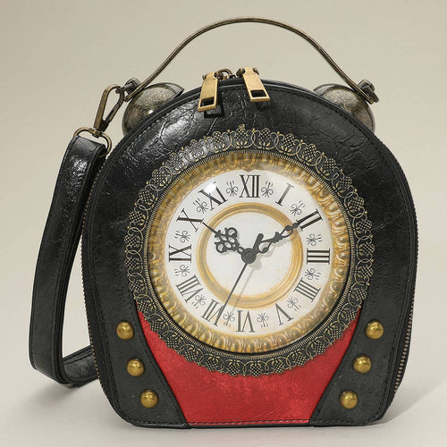 Real Working Vintage Clock Handbag / Crossbody Bag