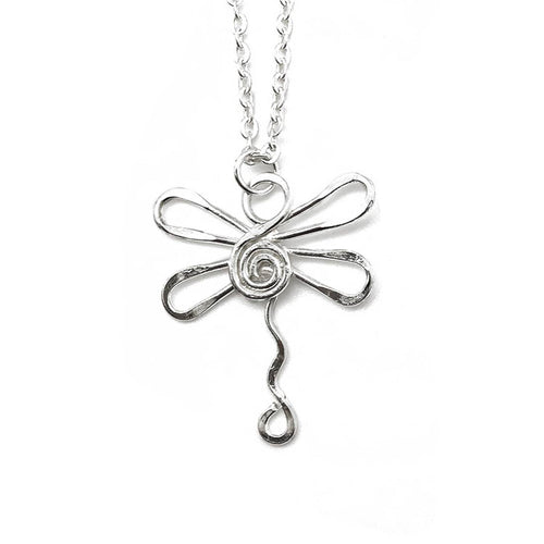 Silver Plated Necklace - Smaller Size Dragonfly NS101