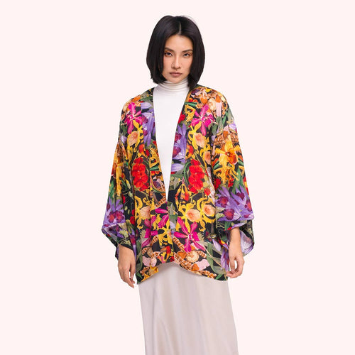 Botanical Kaleidoscope Short Kimono Jacket