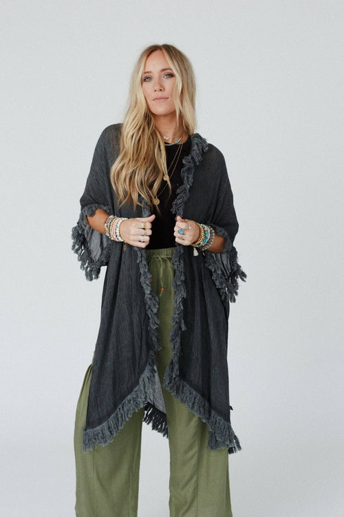 On The Edge Fringe Kimono