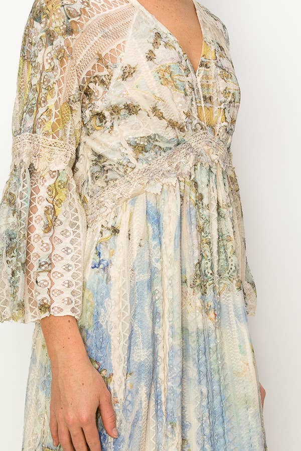 Long Lace Dress 4658 Beige Renaissance Cottonways Long Lace Dress 4658 Beige Renaissance Cottonways
