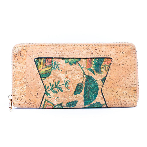 Floral Print Cork Women's Long Wallet: Eco-Friendly BAGF-083