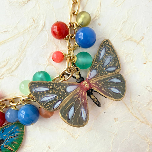 Gilded Butterfly Statement Necklace