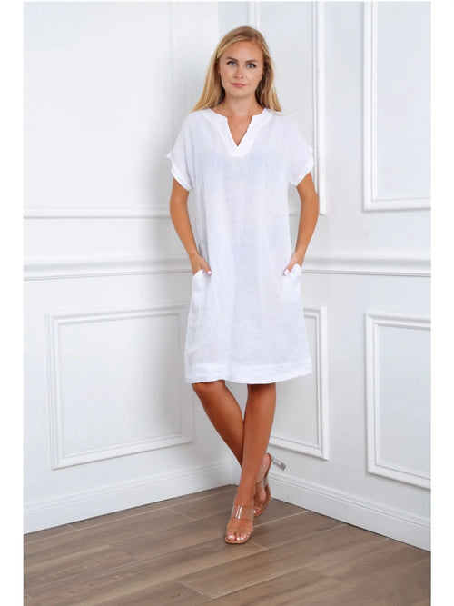Linen Short Dress 3141