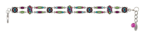 3147-MC Baguette Two Tier Bracelet-Multicolor