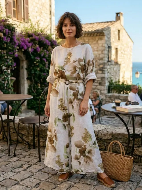 40701 Floral Wide Leg Pants