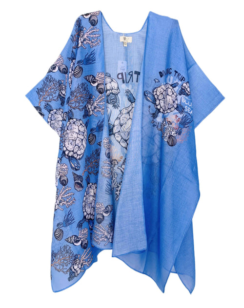 JC062822 Blue-Multi "Blue Sea" Kimono