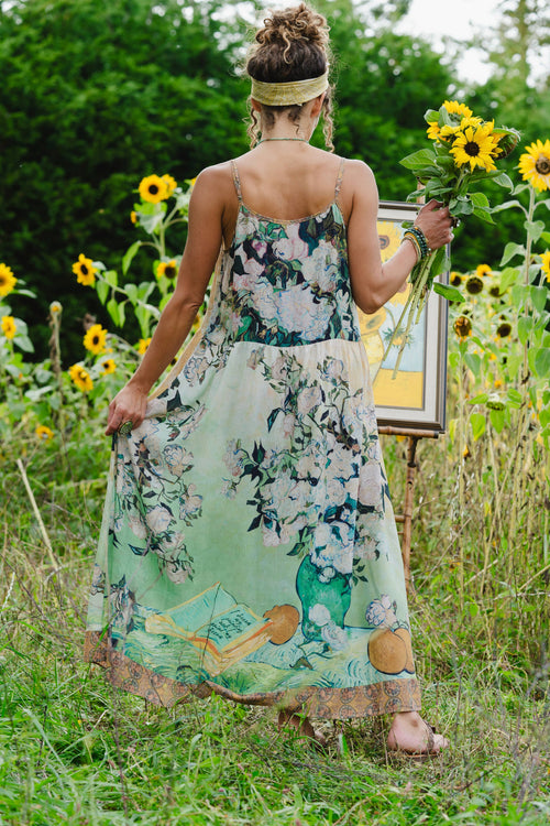 I Paint My Dream Van Gogh Bohéme Long Maxi Slip Dress