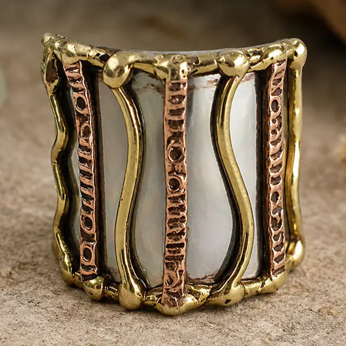 Mixed Metal Cuff Ring 068