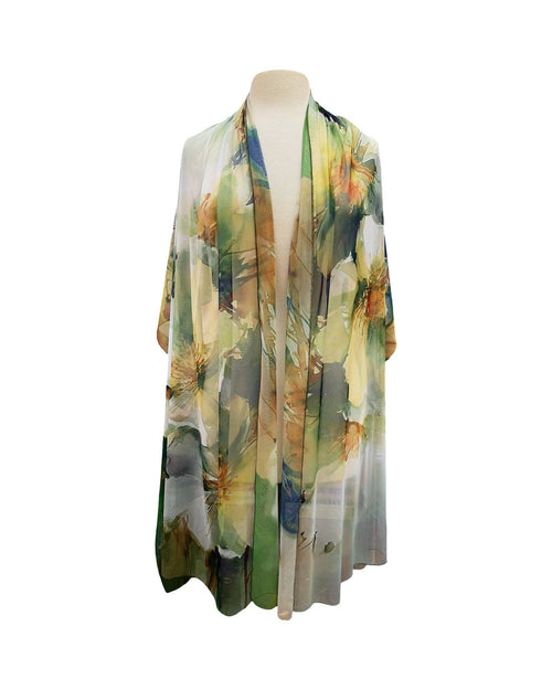 MELISSA Long & Wide Print Mesh Shawl