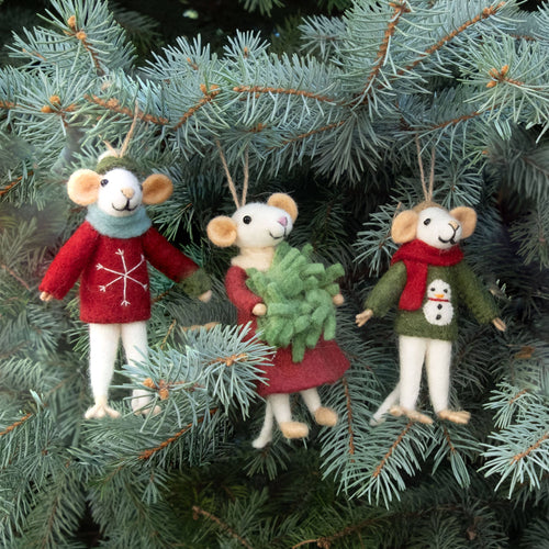 Mouse Carolers Ornaments