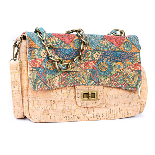 Cork Shoulder Bag with Button Closure 560