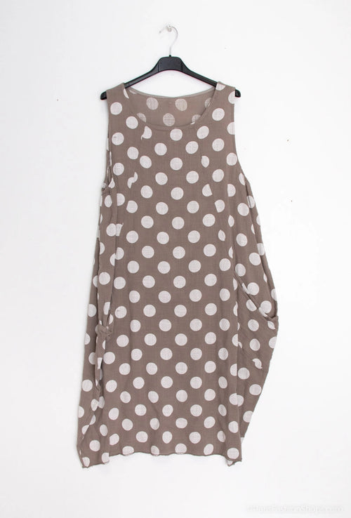 11494 Sleeveless Polka Dot Dress Sale