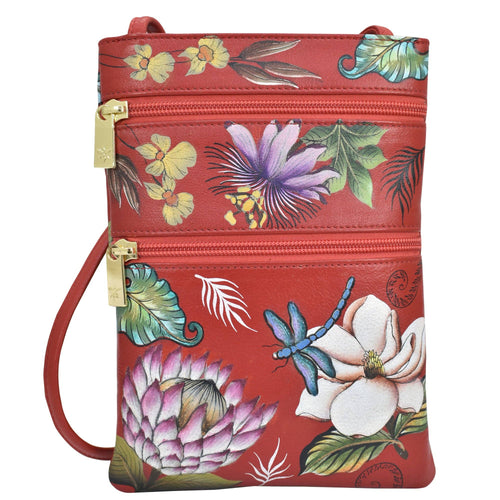 448 Anuschka Handpainted Leather Crossbody - CRN