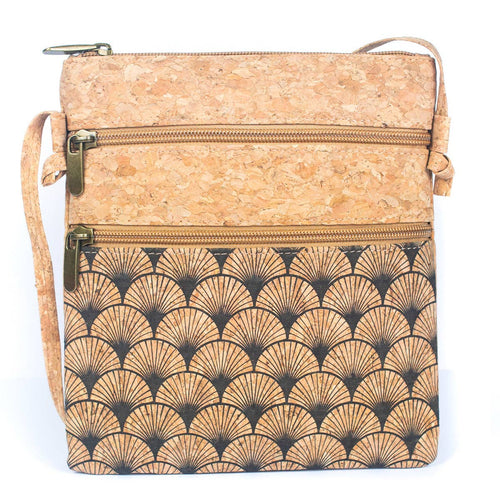 Natural Cork Double Zip Crossbody Bag 2265