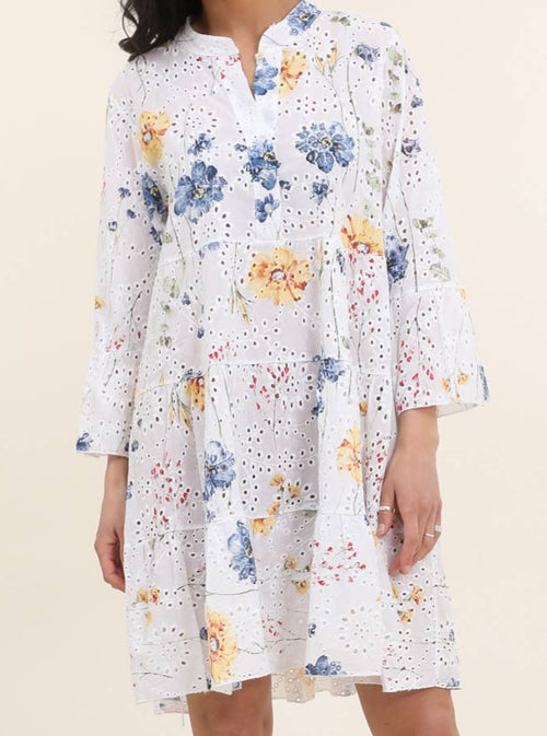 7200/7 Floral Eyelet Tunic Dress