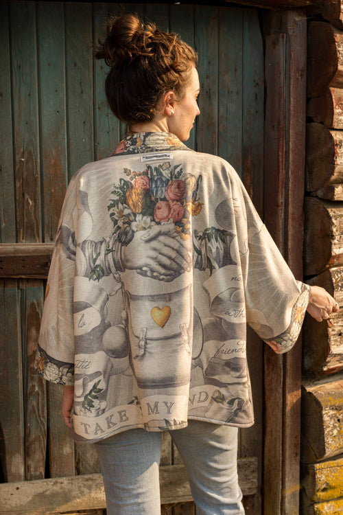 Take My Hand Fleece Cottage Cardigan Kimono Jacket