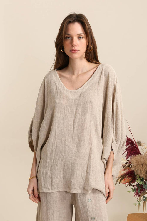 4652 Linen Blend Top