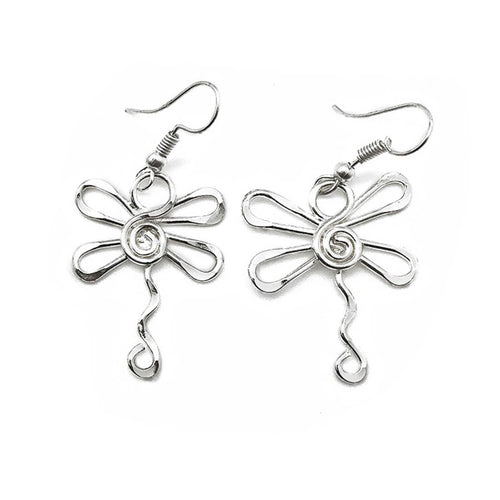 Silver Plated Earrings - Smaller Size Dragonfly  ES101