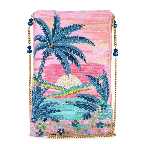 Island Time Sunrise Beaded Mini Crossbody Handbag