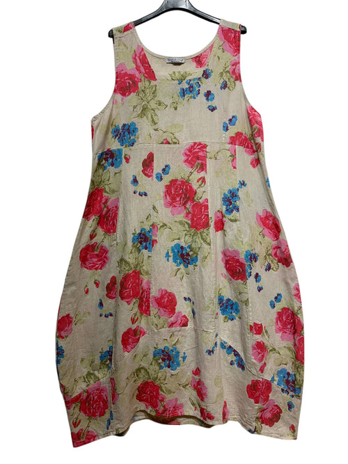 8119 Rose Linen Dress