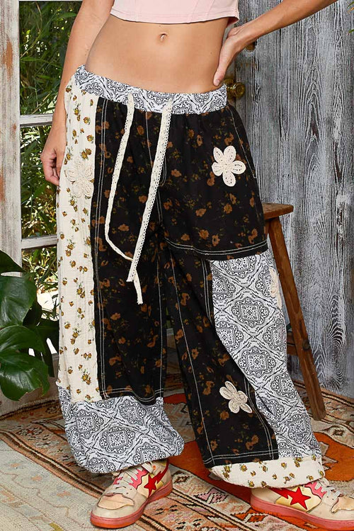 Crochet Patchwork Woven Pants SMP618