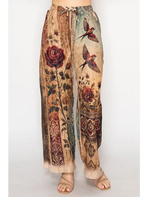 4703 Vintage Bird Origami Pants