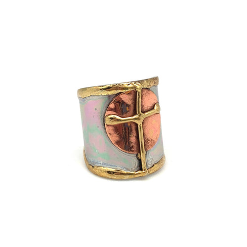 Mixed Metal Cuff Ring