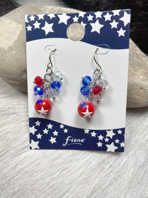 Patriotic Painted Dangle Earrings