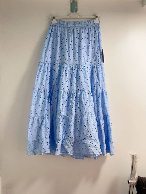 2276 Eyelet Skirt Sky Blue