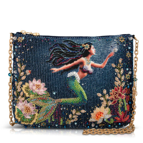 Mermaid Magic Beaded Underwater Scene with Mermaid Crossbody