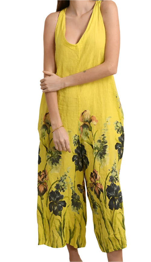 3862 Floral Linen Romper Sale