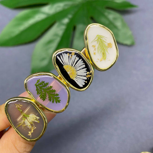 Pressed Dried Flowers Floral Hair Clip